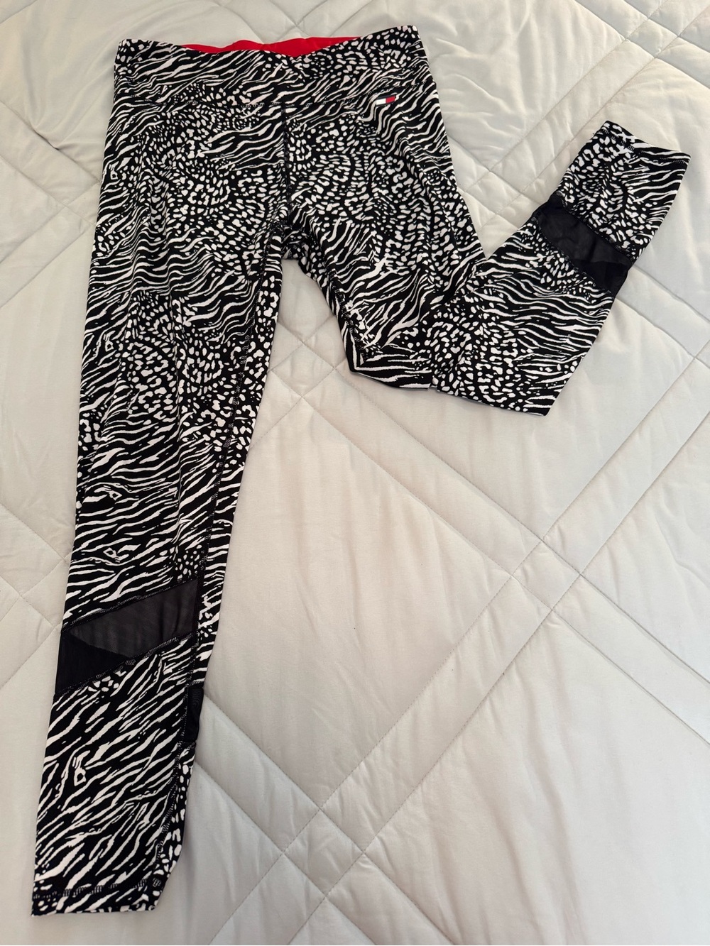 Tommy Hilfiger Sport Black and White Leggings L